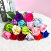 Artificial Rose Flowers Bouquet Bride Red Rose Soap Fake Rose Flowers White Pink Wedding Decorations Valentine's Day Gift