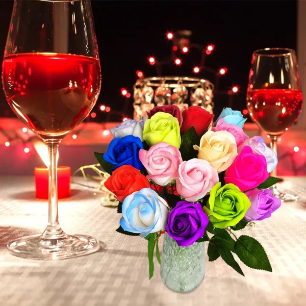 Artificial Rose Flowers Bouquet Bride Red Rose Soap Fake Rose Flowers White Pink Wedding Decorations Valentine's Day Gift - Image 4