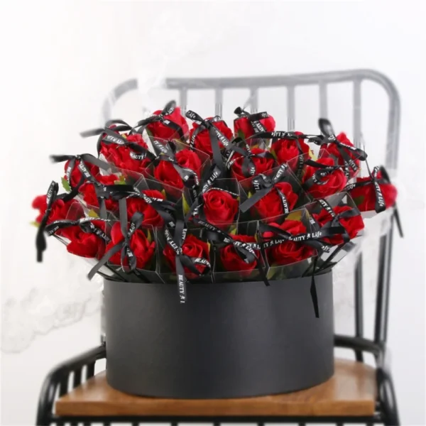 Red Rose Flowers Charming Handmade Realistic Gift Box Flowers Attractive Decorative Flowers for Special Occasion - Image 3