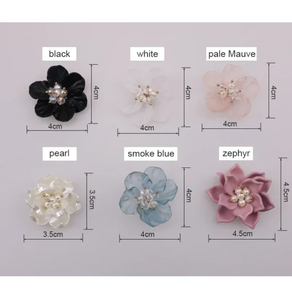 Acrylic Rose Pearl Crystal Petal Flower Floral Sewing Patches Patch for Dress Making Diy Craft - Image 3