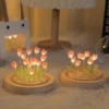 Artificial Tulip Flower Night Light Handmade DIY Bedside Lamp LED Night Lamp Bedroom Decor Christmas Birthday Gifts Table Lamp - Image 3
