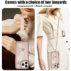 Crossbody Cards Solt Wallet Leather Case For iPhone 15 16 Pro Max 14 13 12 11 XR XS 7 8 Plus SE 2022 3D Flower Wrist Strap Cover - Image 4